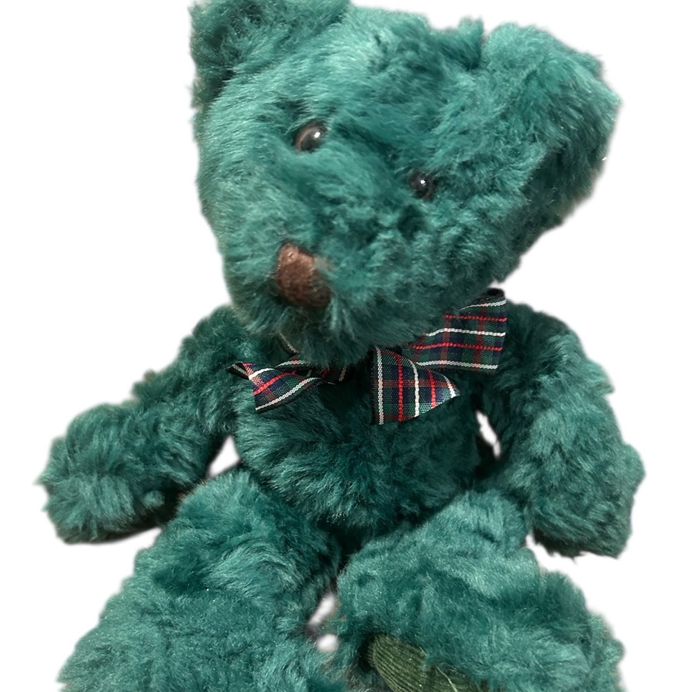 Vintage Russ Berrie Teddy Bear "Forest" Plush Stuffed Animal Heavy Bottom